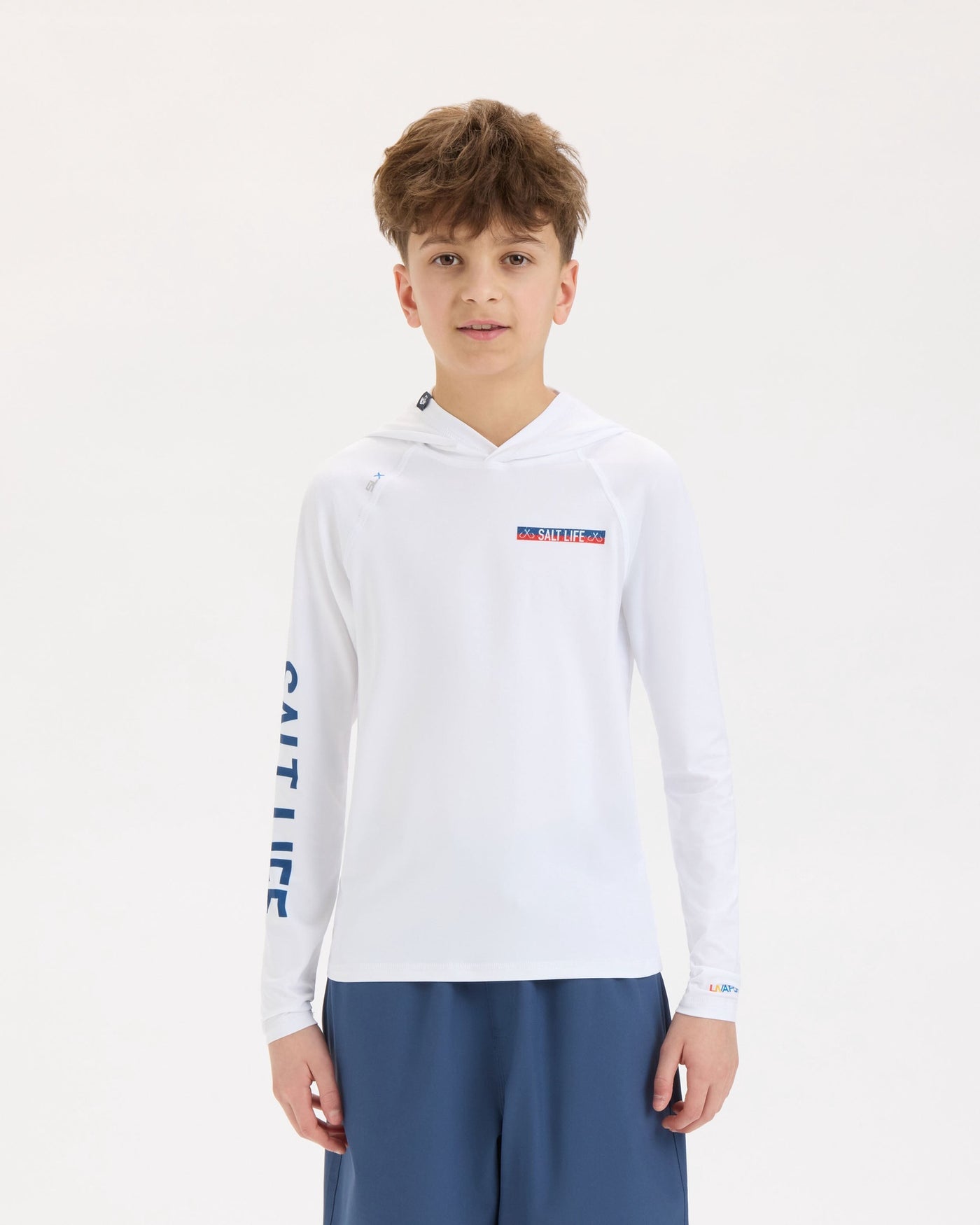Salt Life - Tuna Tournament Youth LS Hood UVapor SLX White