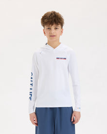 Salt Life - Tuna Tournament Youth LS Hood UVapor SLX White