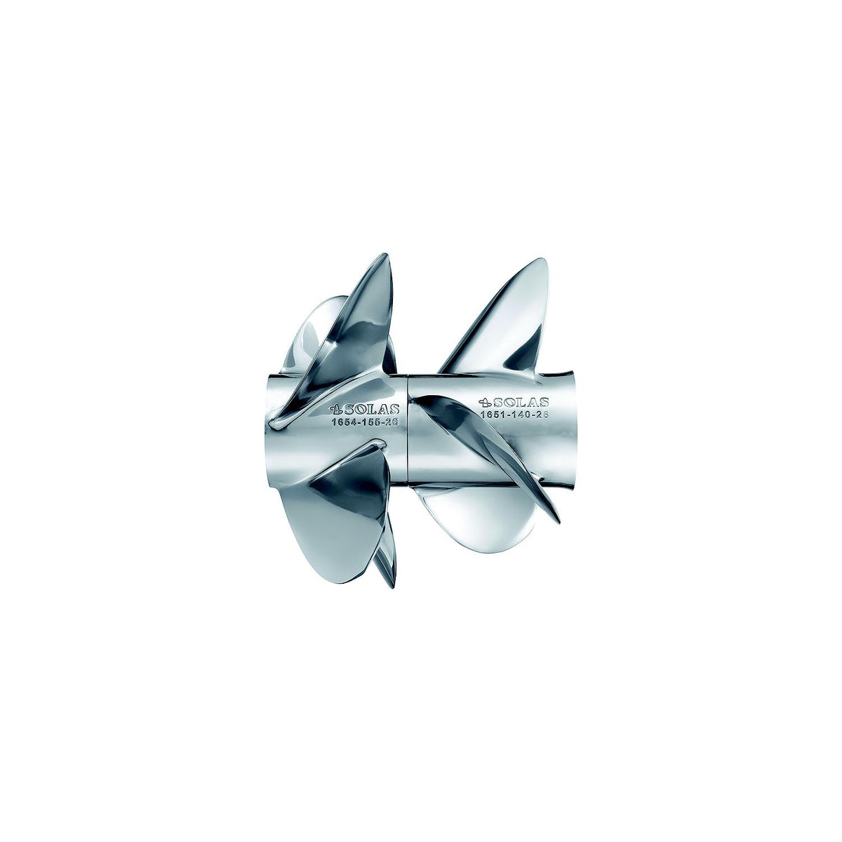 Solas 165416018 Dual Propeller For Mercruiser Bravo Three®, Stainless Steel, Front