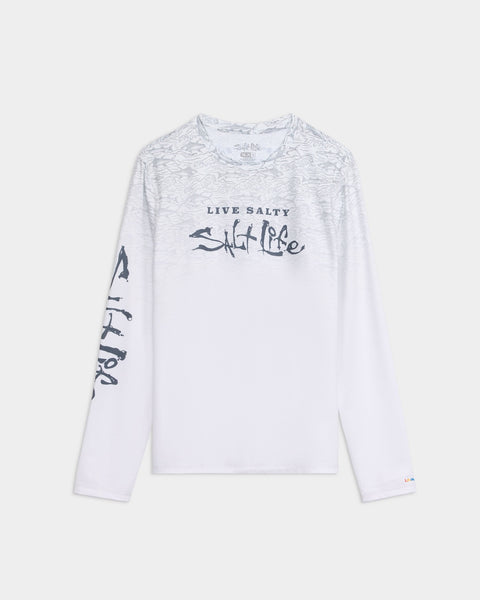 Salt Life - Current And Catch Fade Ls Perforated Mesh Slx — S / Gray