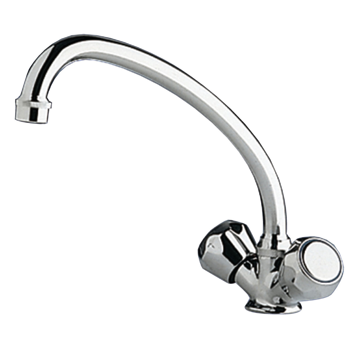 Scanvick Standard Knob Chrome Plated Brass Galley Mixer With High-Reach Swivel Spout