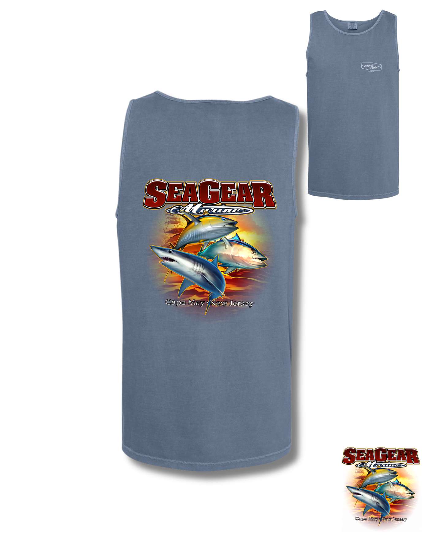 Sea Gear Apparel - 3 Fish Unisex Jersey Tank Top