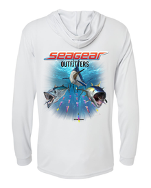 Sea Gear Outfitters Sport Multi Fish Hooded Sun Shirt