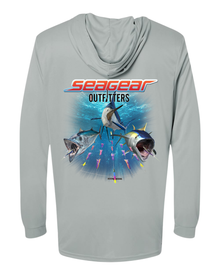Sea Gear Outfitters Sport Multi Fish Hooded Sun Shirt