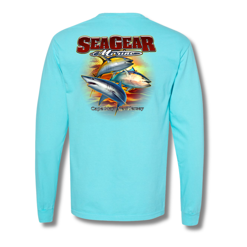 Sea Gear 3 Fish Long Sleeve Mens