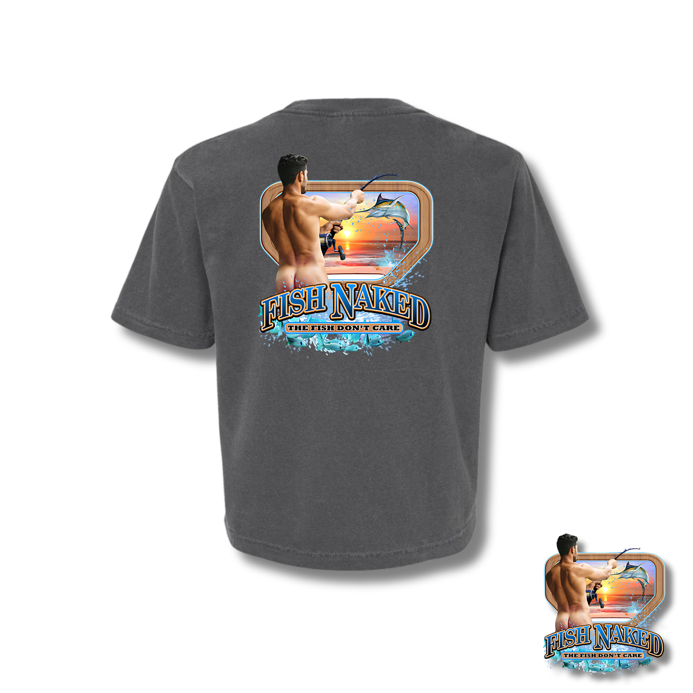 Sea Gear Apparel - Fish Naked Man Womens Heavyweight Boxy Tee