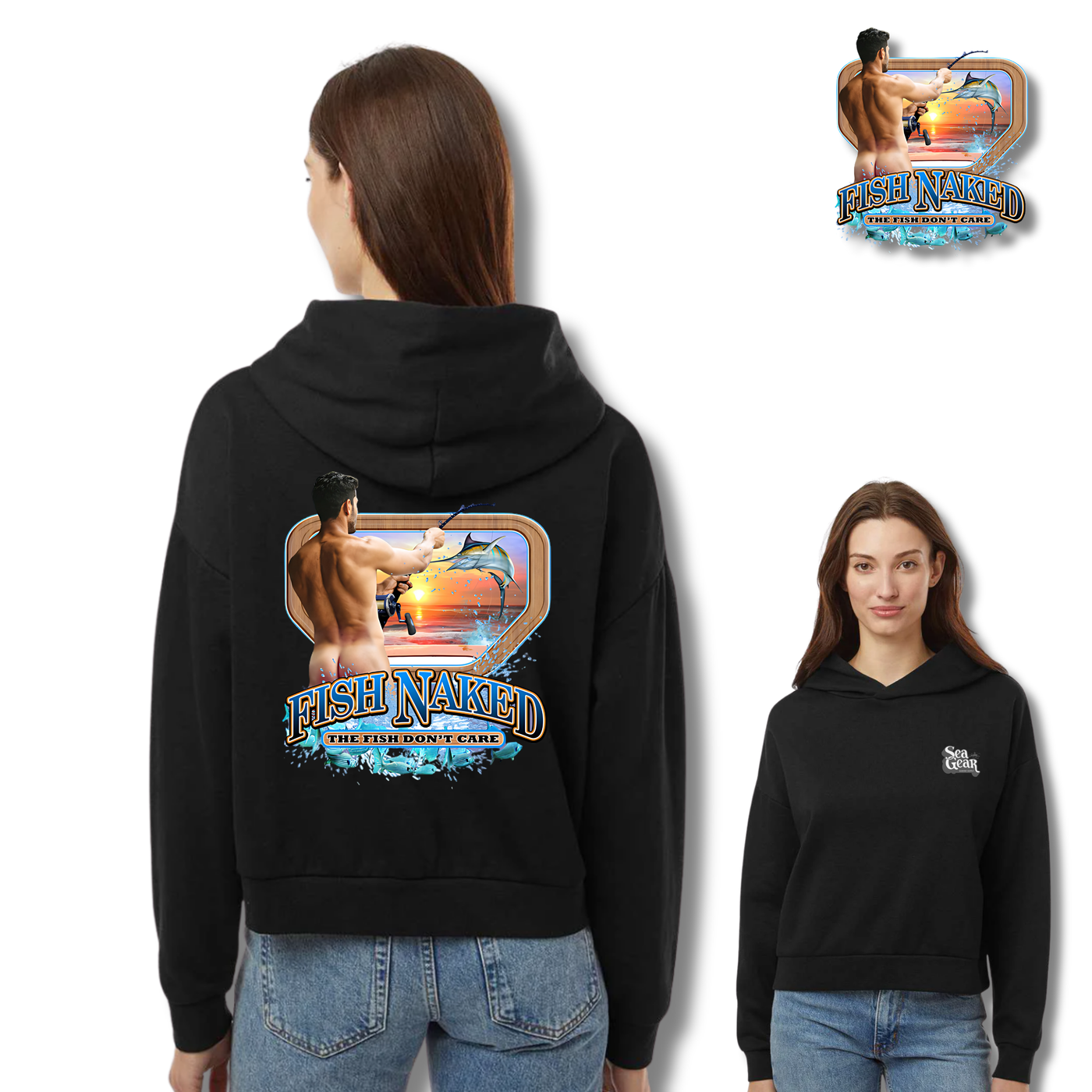 Sea Gear Apparel - Fish Naked Man California Wave Wash Sunday Hoodie
