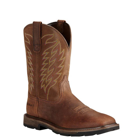 Ariat - Groundbreaker Wide Square Toe Waterproof Work Boot — 11 / Wide / Brown
