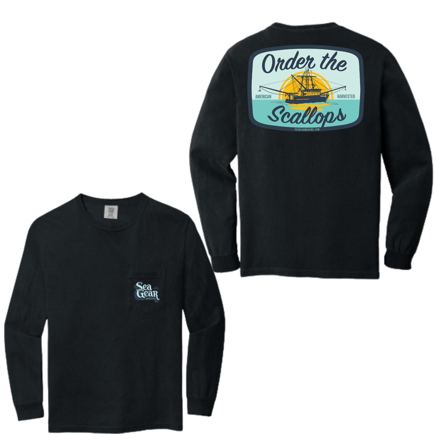 Sea Gear Apparel - Order The Scallops Long Sleeve Tee
