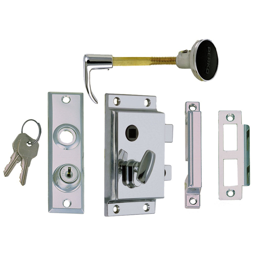 Perko - Rim Latch Set W/ Bolt-Flush Strike 0919DP0CHR