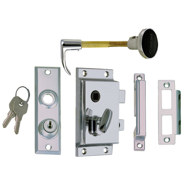 Perko - Rim Latch Set W/ Bolt-Flush Strike 0919DP0CHR
