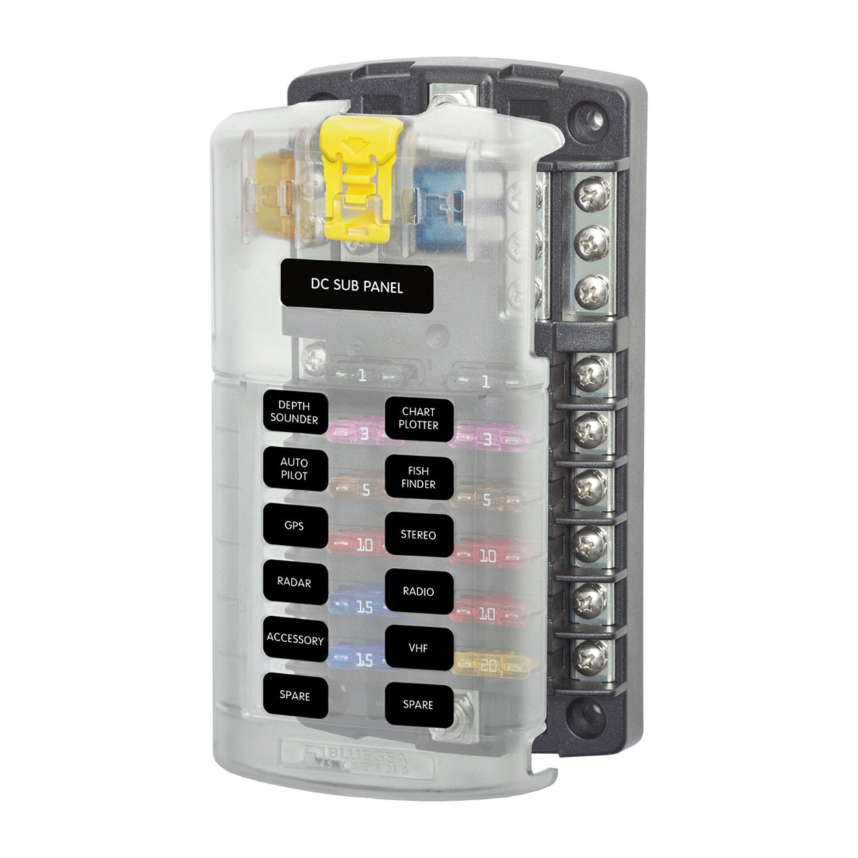 Blue Sea Atm Fuse Block with Negative Bus And Cover