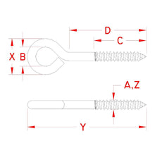 Suncor Stainless - Steel Lag Eye Screw