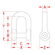 Suncor Stainless Steel Straight D Shackle No Snag