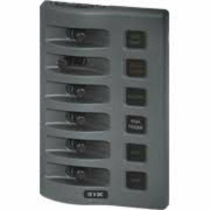 Blue Sea Weather Deck Panel 6 Pos Grey