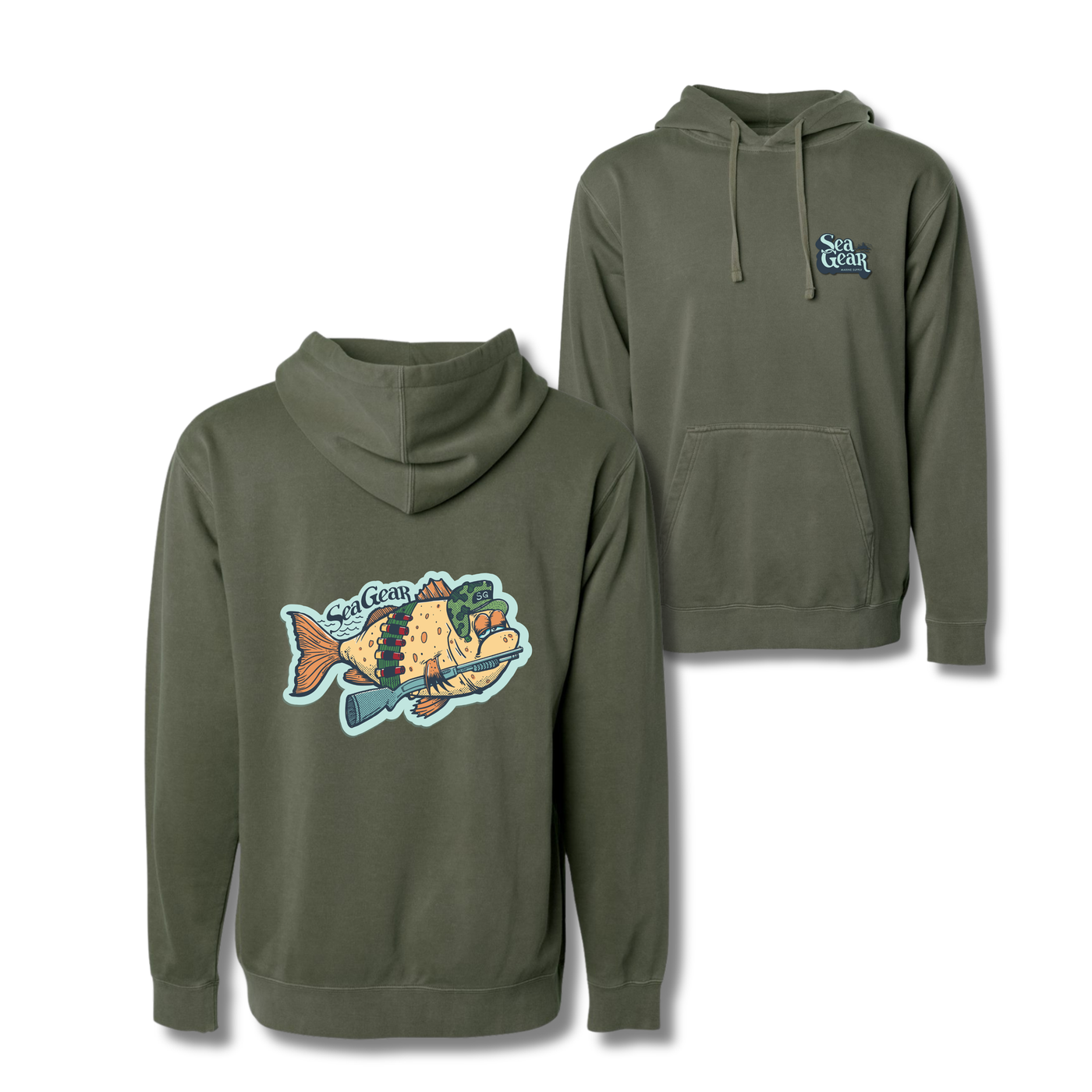 Sea Gear Apparel - Salty Fish Unisex Midweight Hooded Sweatshirt