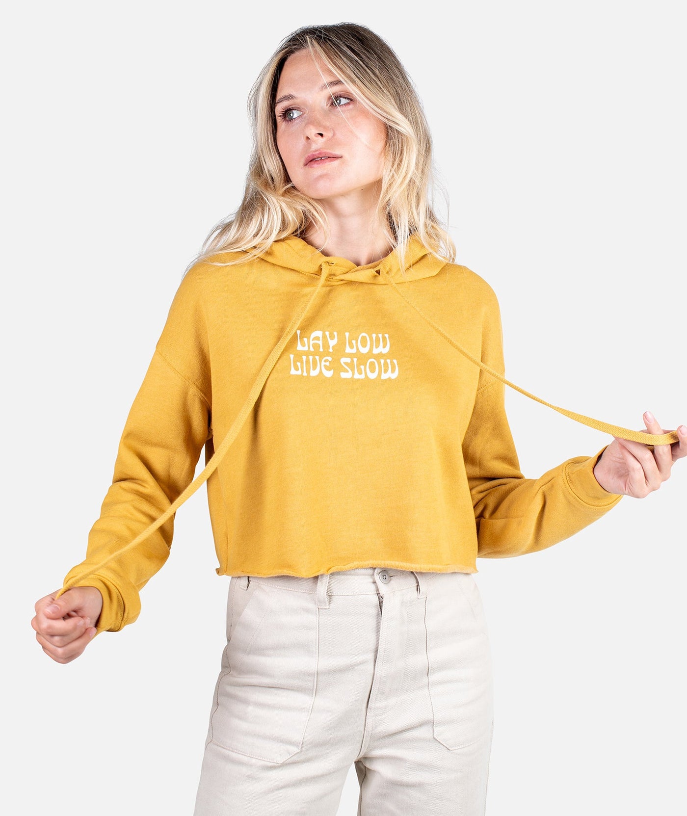 Jetty - Live Slow Cropped Hoodie