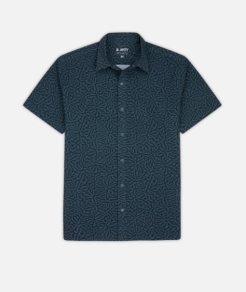 Jetty - Sandspit Tech Woven Shirt — Navy / M