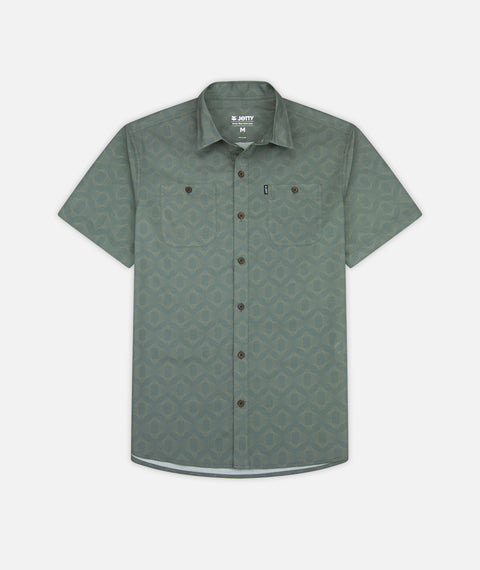 Jetty -Seabrite Cotton Shirt — M / Agave