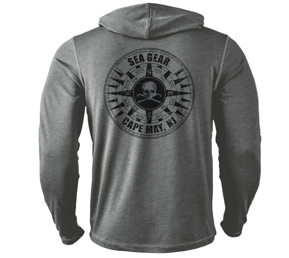 Sea Gear Apparel - Native Outfitters Unisex Custom SG Longsleeve Hoodie UPF40 Jolly Roger Tit