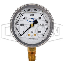 Dixon - Liquid Filled Lower Mount Stainless Case Pressure Gauge