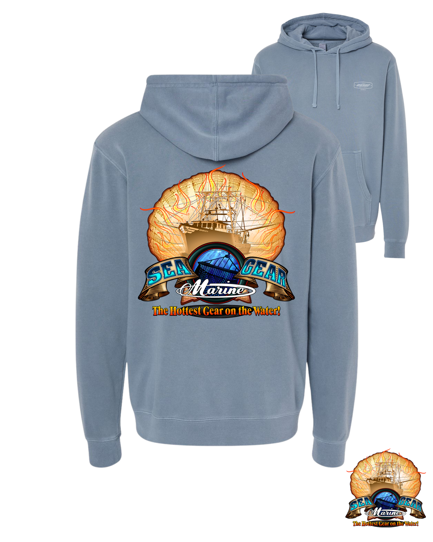 Sea Gear Apparel - Flaming Scallop Indpendent Trading Co Hoodie
