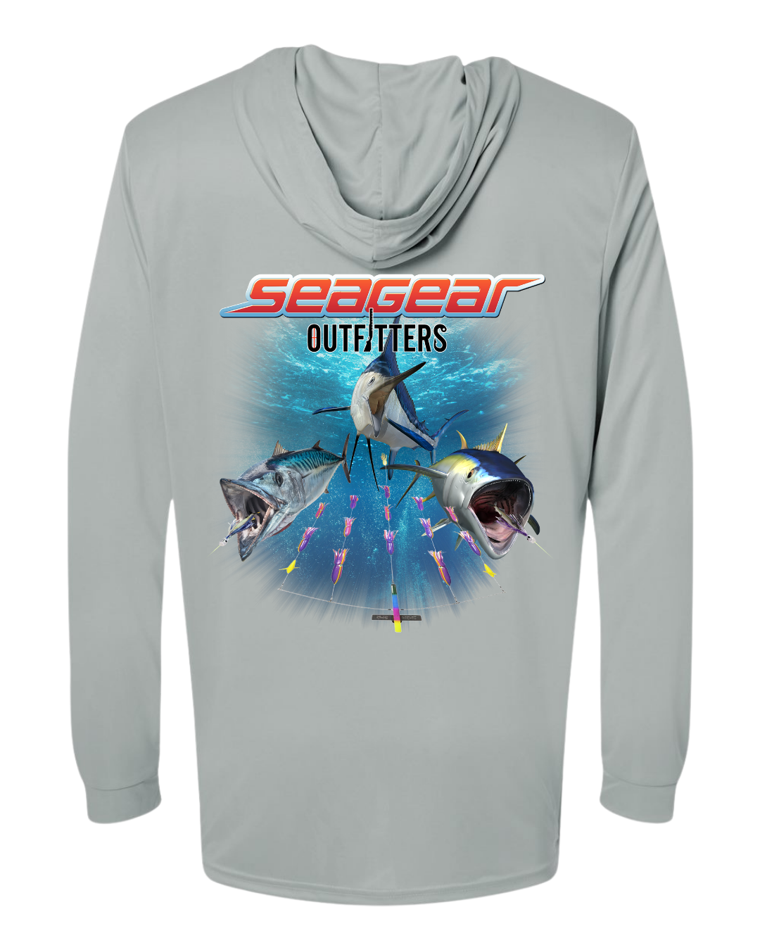 Sea Gear Outfitters Sport Multi Fish Hooded Sun Shirt