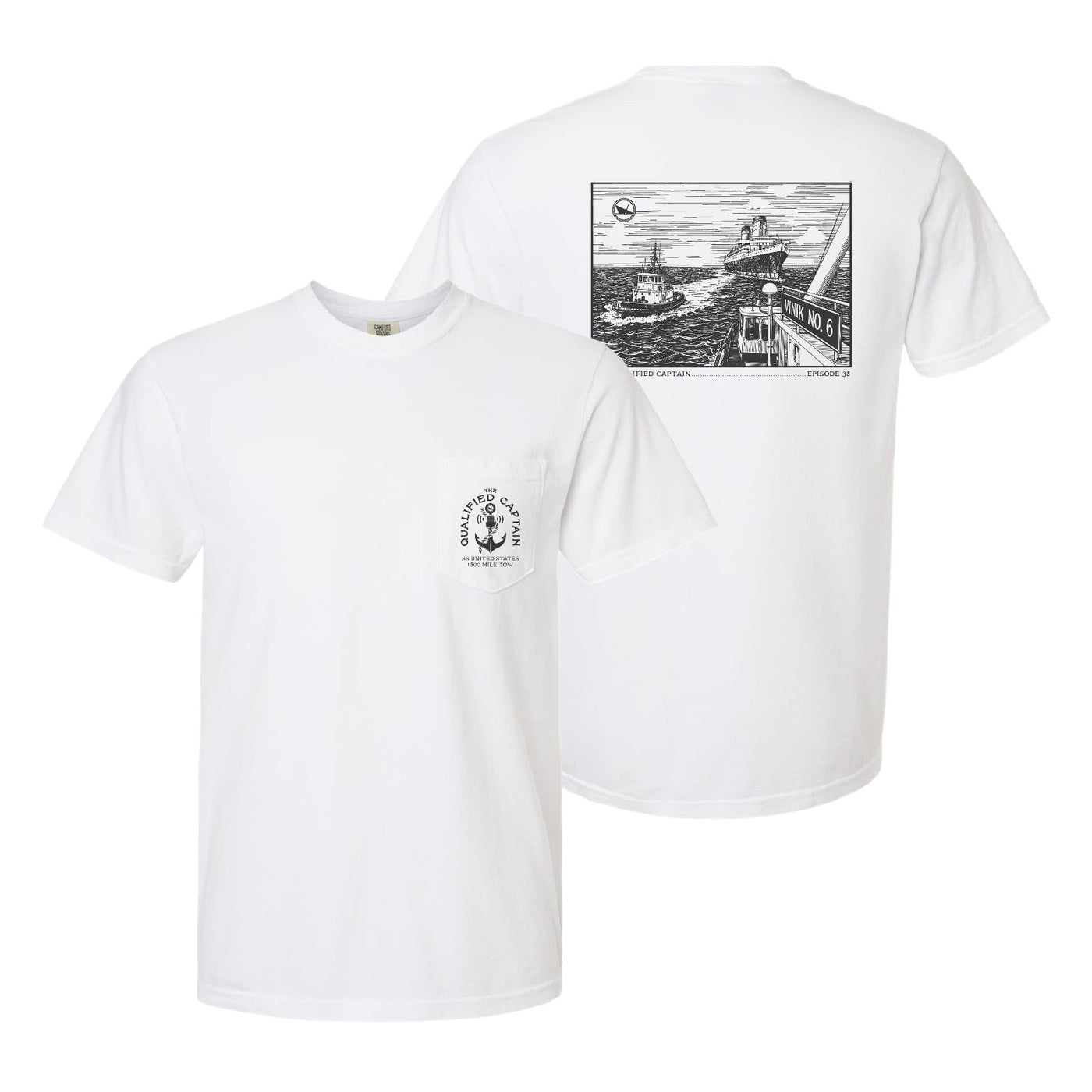 The Qualified Captain - Uncharted Waters Pocket Tee