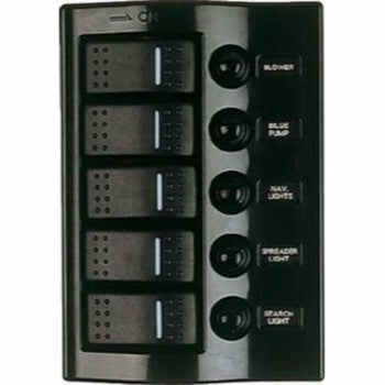 Sea Dog 5 Circuit Illuminating Rocker Switch Breaker Panel