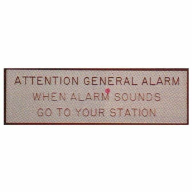 Bernard General Alarm Plaque