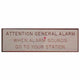Bernard General Alarm Plaque