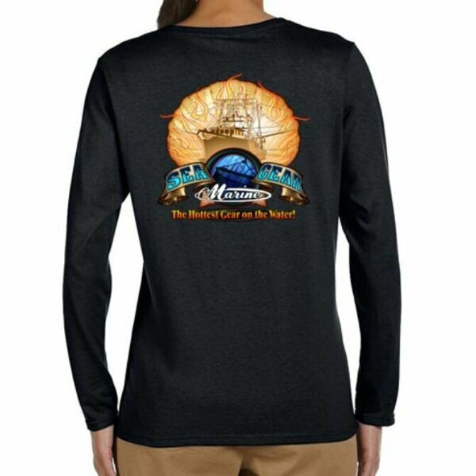 Sea Gear Apparel - Flaming Scallop Long Sleeve Womens