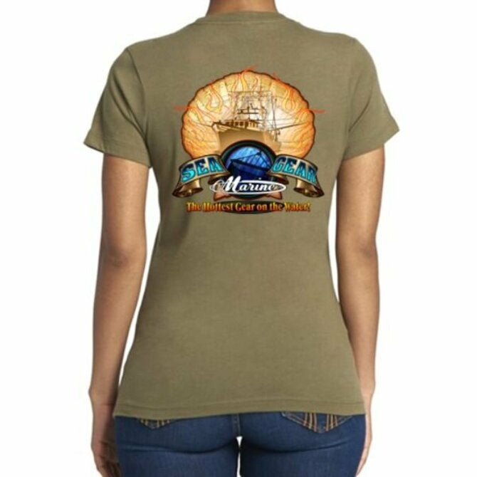 Sea Gear Apparel - Flaming Scallop Women`s Next Level T-Shirt