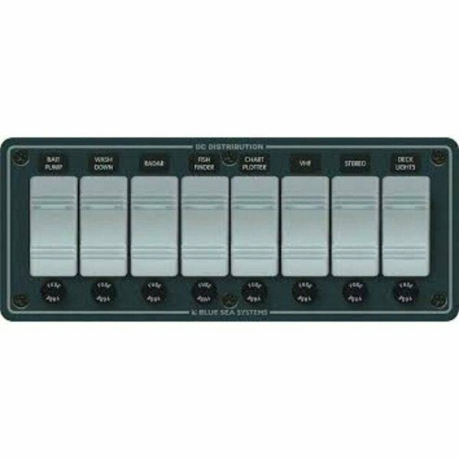 Blue Sea Contra Switvh Panel 8 Position Grey Horiziontal
