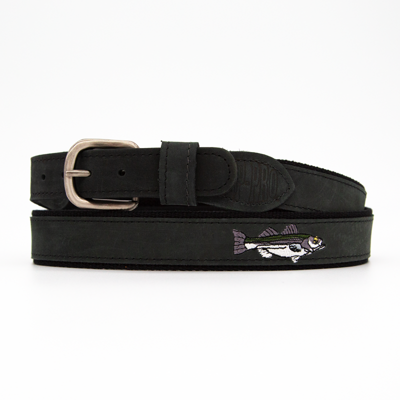 Zep Pro - Black Leather Striper Belt