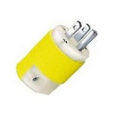 HUBBELL - Insulgrip Straight Blade Plug, 15A, 125V, 2P 3W Nylon Yellow