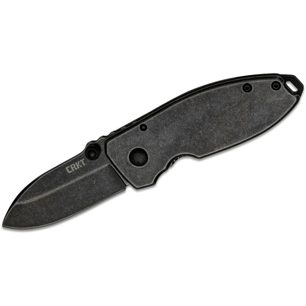 CRKT - Lucas Burnley Squid Folding 2.14" Blackwashed Plain Blade, Stainless Steel Handles