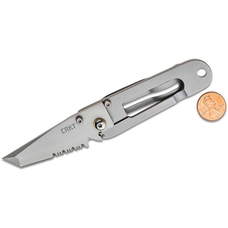 CRKT - Ed Halligan K.I.S.S. Folding Knife 2.25" Satin Combo Tanto Blade w/ Money Clip