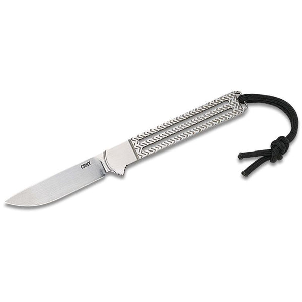 CRKT - Jeff Park Feisty Fixed Neck Knife 2.38" Satin Plain Blade, Skeletonized Steel Handle, Thermoplastic Sheath