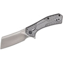 Kershaw - Static KVT Flipper Knife 2.8" Satin Cleaver Blade, Gray PVD Stainless Steel Handles