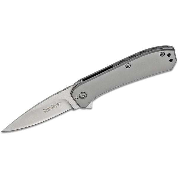 Kershaw - Amplitude 2.5 Assisted Flipper Knife 2.5" Satin Plain Blade, Stainless Steel Handles