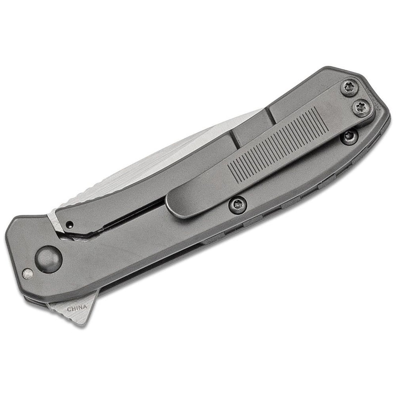 Kershaw - Amplitude 2.5 Assisted Flipper Knife 2.5" Satin Plain Blade, Stainless Steel Handles
