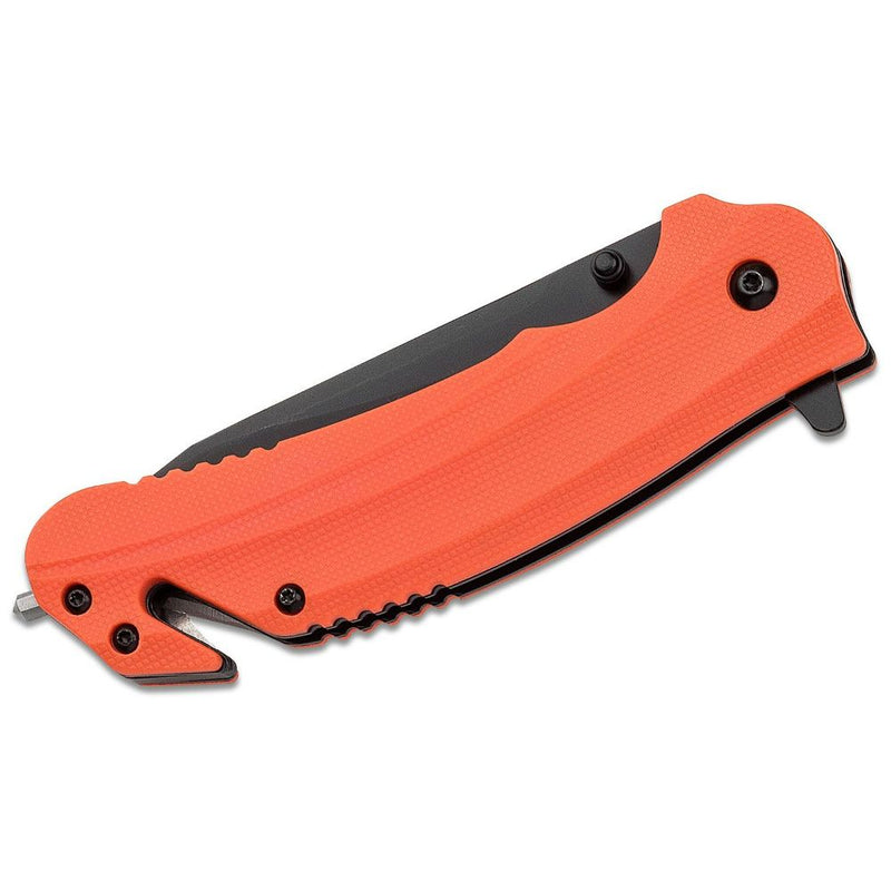 Kershaw - Barricade Assisted Flipper 3.5" Black Clip Point Blade, Orange Handles