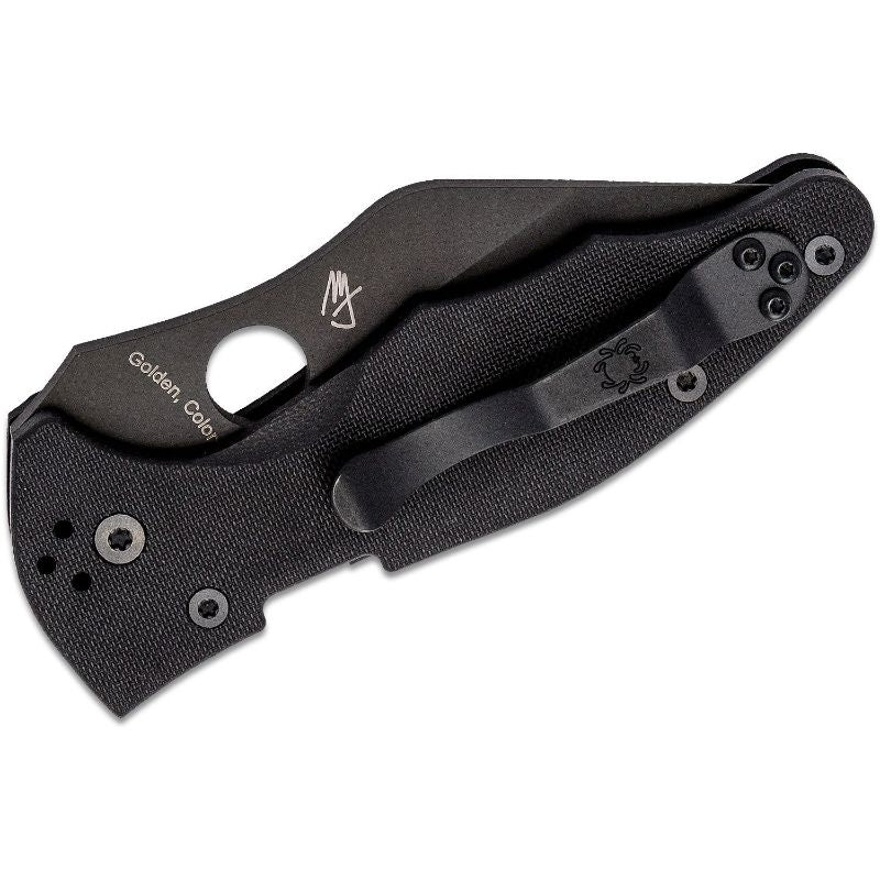 Spyderco - Yojimbo 2 Folding Knife 3.2" S30V Black DLC Plain Blade, Black G10 Handles