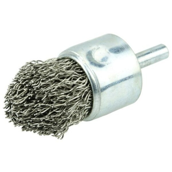 Weiler - Controlled Flare Crimped Wire End Brush 1", .020" Stainless Steel Fill