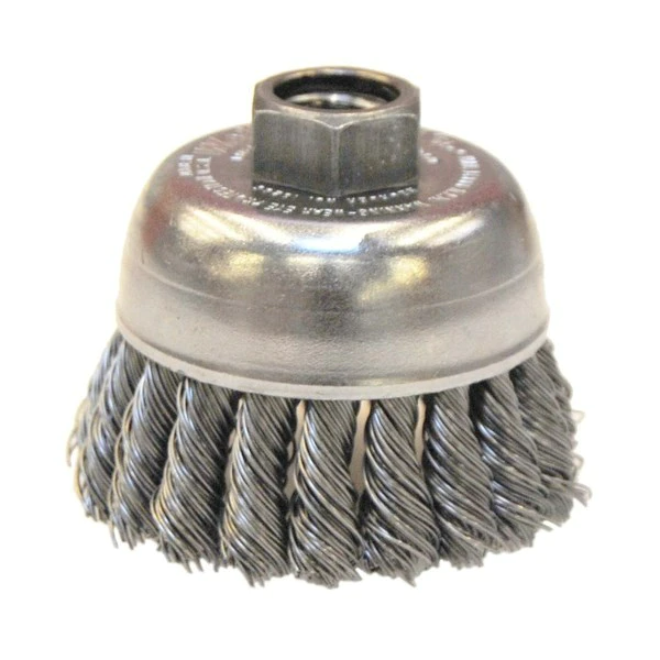 Weiler - 2-3/4" Single Row Knot Wire Cup Brush .020" Steel Fill 5/8"-11 UNC Nut