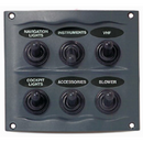Marinco - Waterproof Panel with 6 Switches GREY
