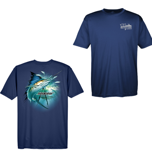 Sea Gear Outfitters - Sailfish Short Sleeve Sun Shirt Small / Navy / Short Sleeve