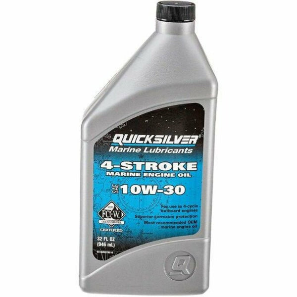 Quicksilver - 4-Stroke Marine Engine Oil â€“ for Outboard, Sterndrive & Inboard Engines â€“ SAE 10W-30 Mineral Quart