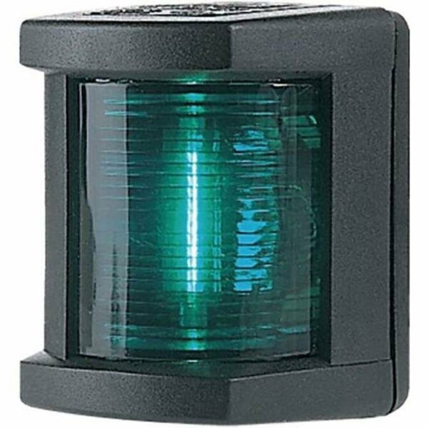 HELLA - 12V DC 1 NM Starboard Navigation Light with Colored Outer Lens and Black Housing